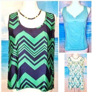 Set Lot of 3 Woman's TUNIC Tops ASSORTED COLORS shirts size MED